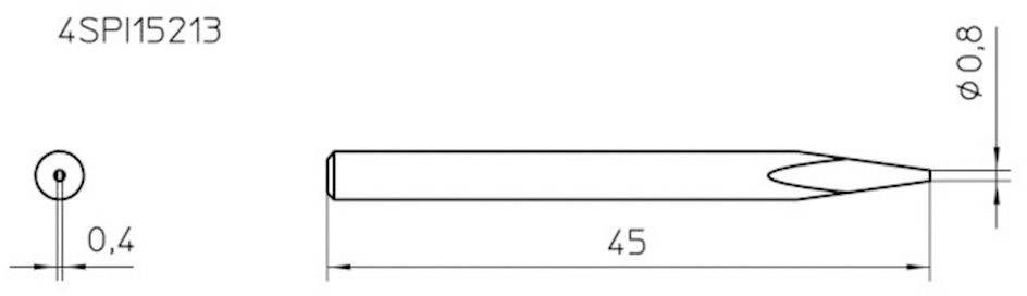 Panne de fer à souder forme d'aiguille Weller 4SPI15213-1 Taille de la panne 0.8 mm 1 pc(s)