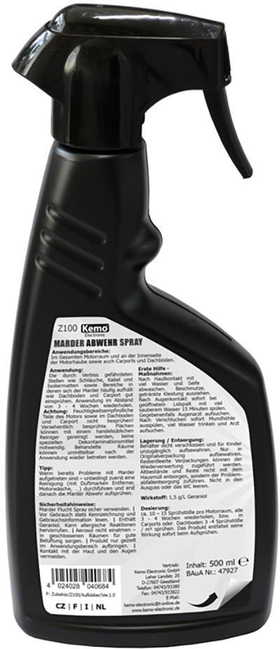 Spray répulsif anti-martres Kemo Z100 répulsif 500 ml