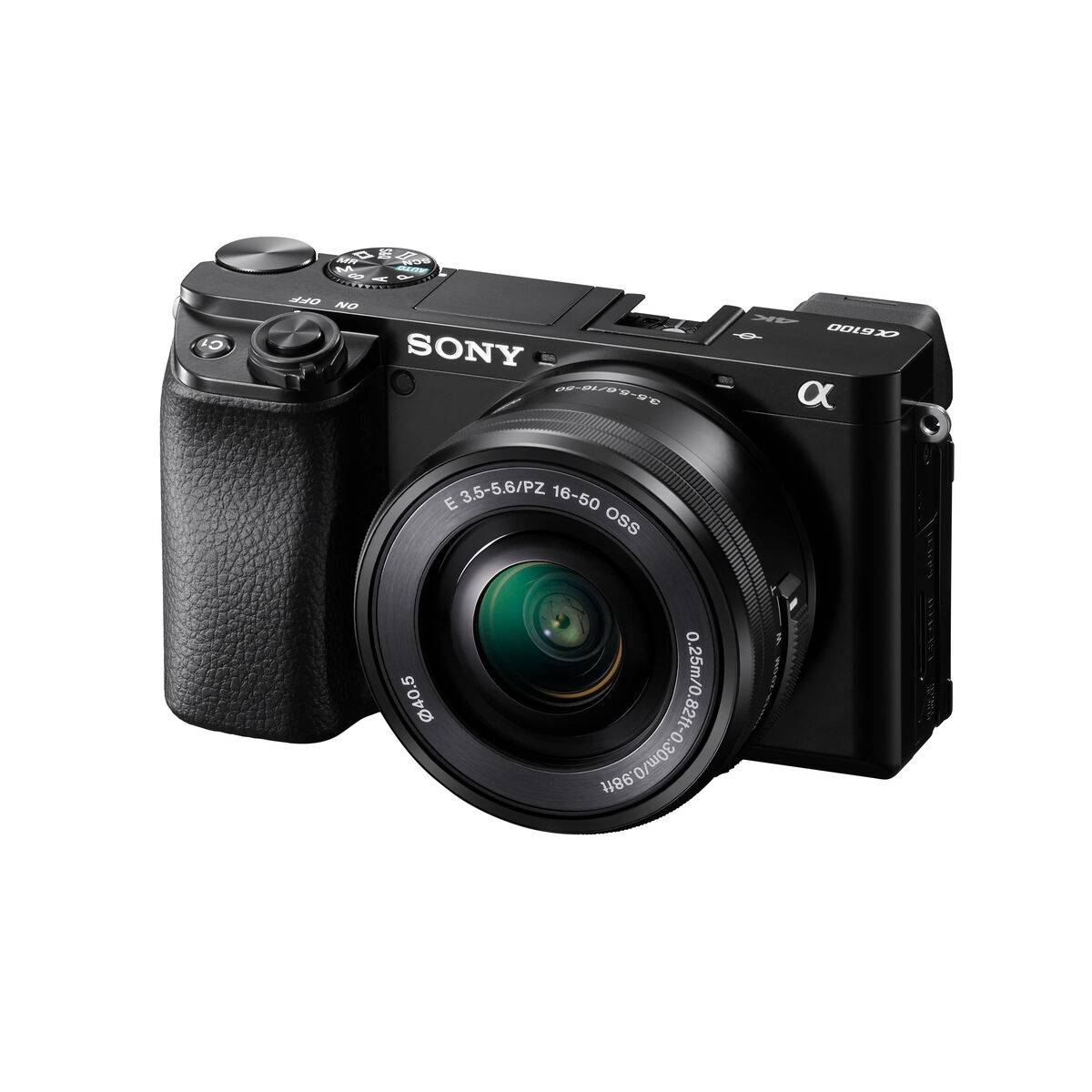 Sony alpha 6100 Appareil photo numérique 24.2 Mill. pixel noir vidéo 4K, Bluetooth, écran pliable, viseur optique, WiFi
