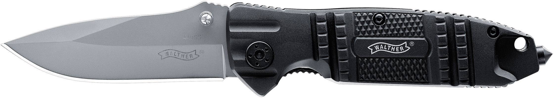 Walther Silver TacKnife STK 5.0717 Couteau d'extérieur avec étui, avec lanière, avec clip noir