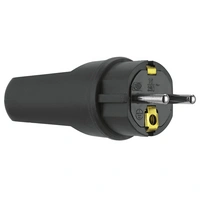 REV 0512090555 Fiche électrique mâle avec terre caoutchouc 250 V noir IP44 REV 0512090555 Fiche électrique mâle avec terre caoutchouc 250 V noir IP44