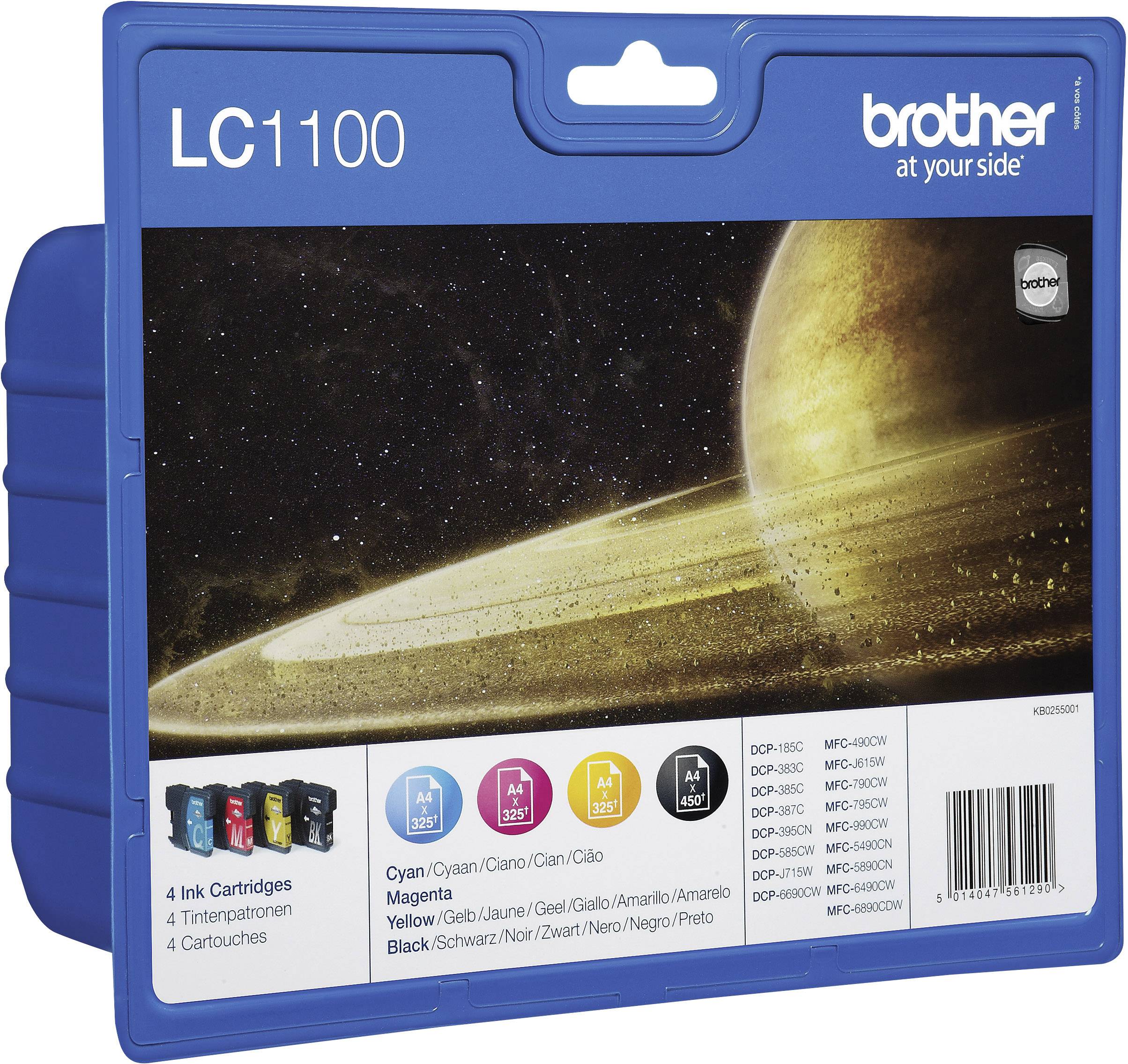 Brother Encre LC-1100 d'origine pack bundle noir, cyan, magenta, jaune LC1100VALBP