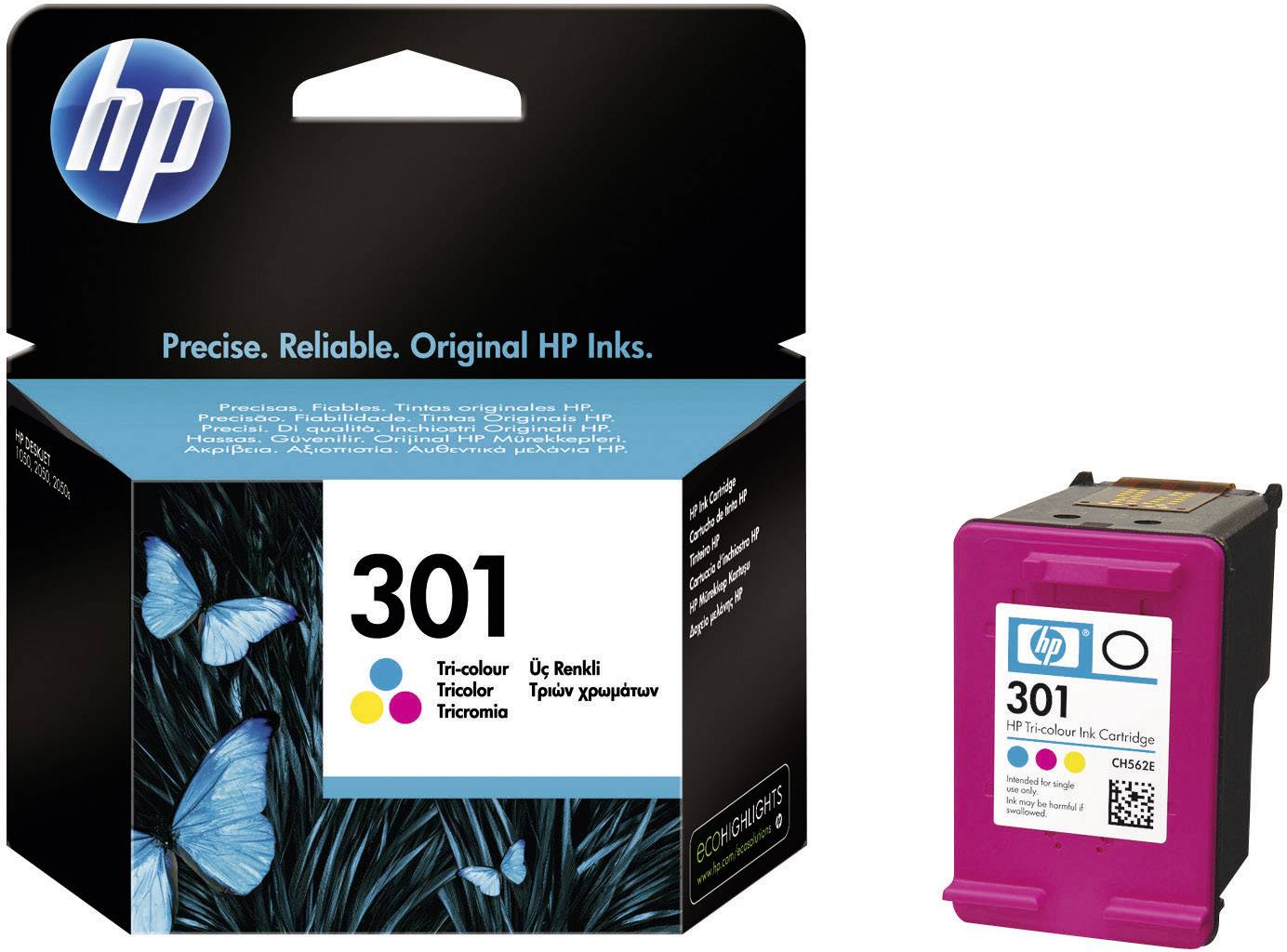 HP 301 Encre d'origine cyan, magenta, jaune CH562EE Encre