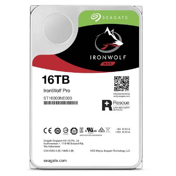 Disque dur interne 8.9 cm (3.5") Seagate IronWolf Pro 16 TB SATA III ST16000NT001 vrac