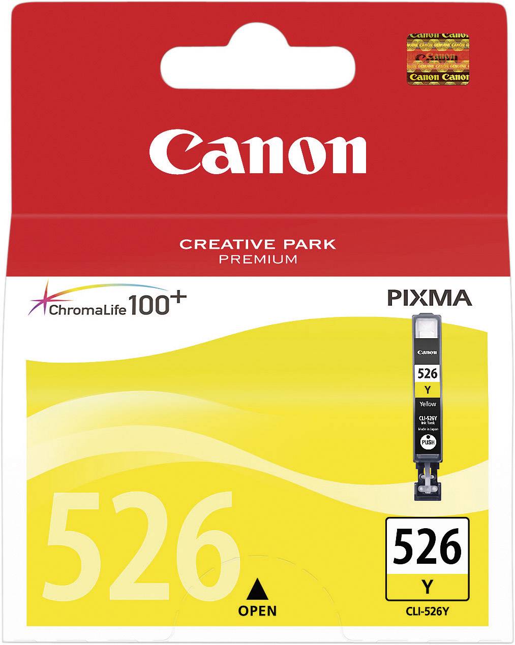 Cartouche d'encre pour imprimante Canon CLI526Y jaune (4543B001)