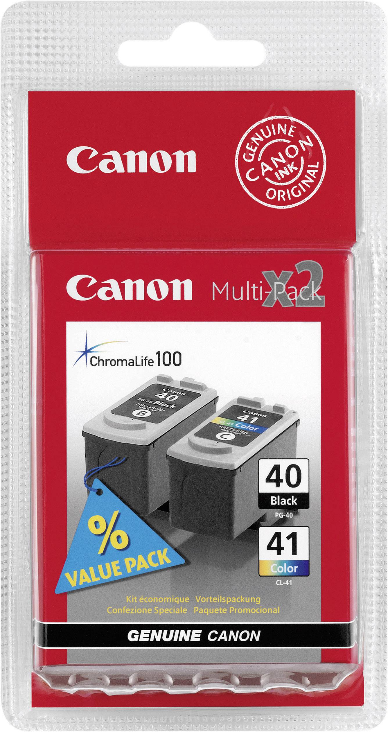 Canon Encre PG-40 / CL-41 d'origine pack bundle noir, cyan, magenta, jaune 0615B043
