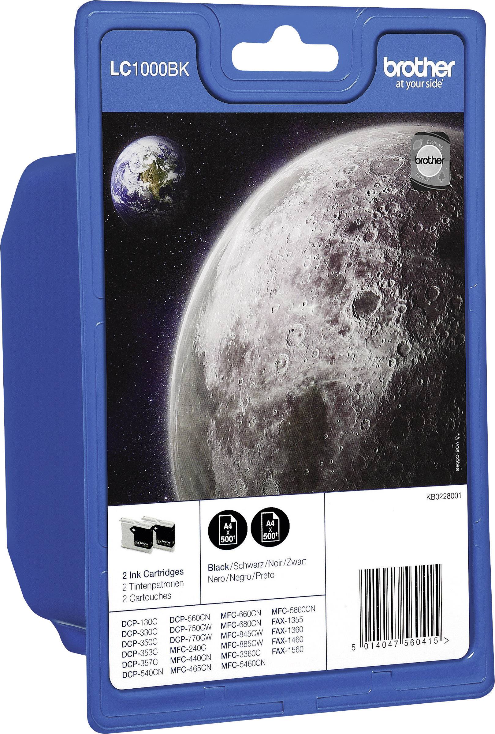 Brother Encre LC-1000BK d'origine paquet de 2 noir LC1000BKBP2DR