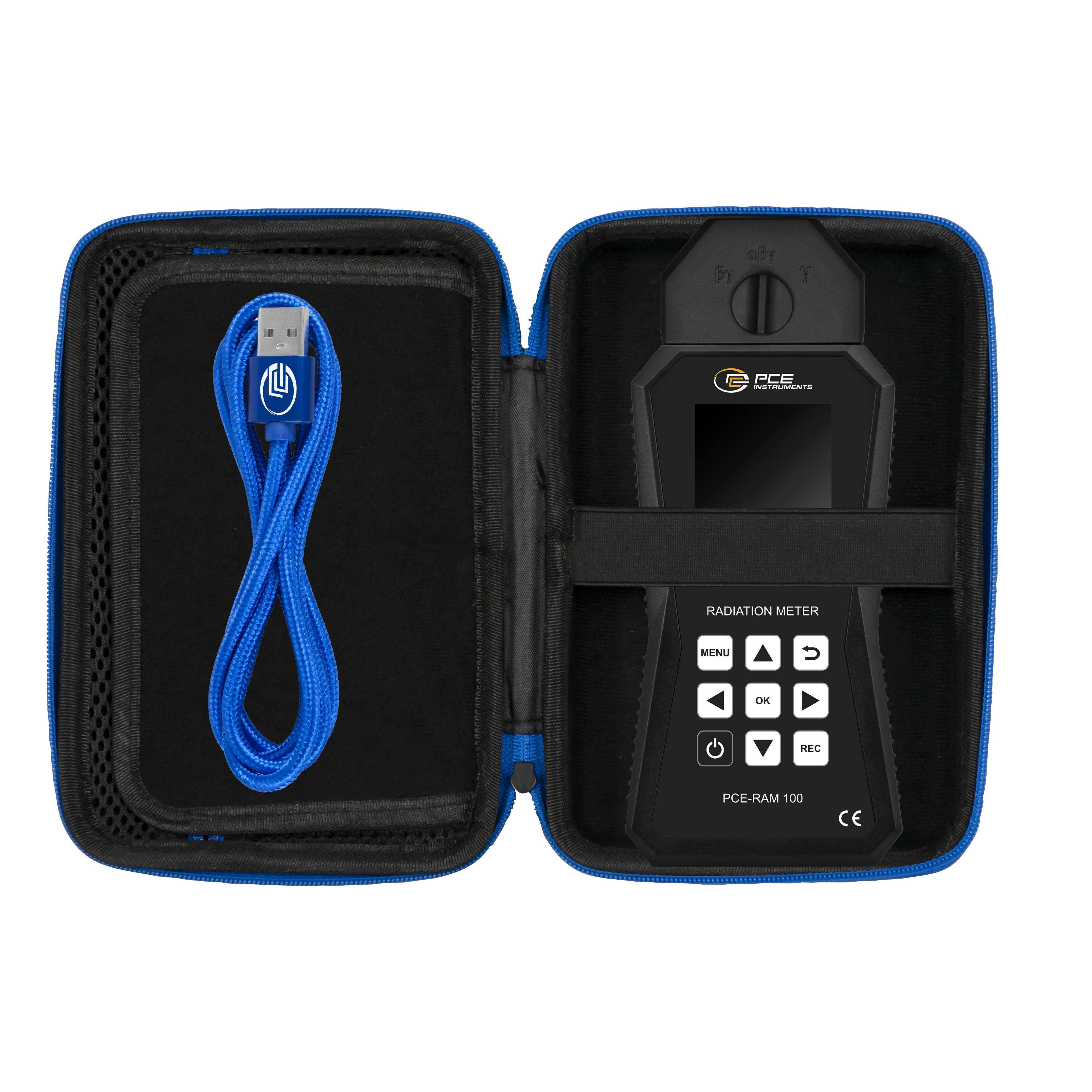 PCE Instruments PCE-RAM 100 Compteur Geiger Radiation: Gamma, Alpha, Beta signal sonore d'avertissement, signal, avec fonction