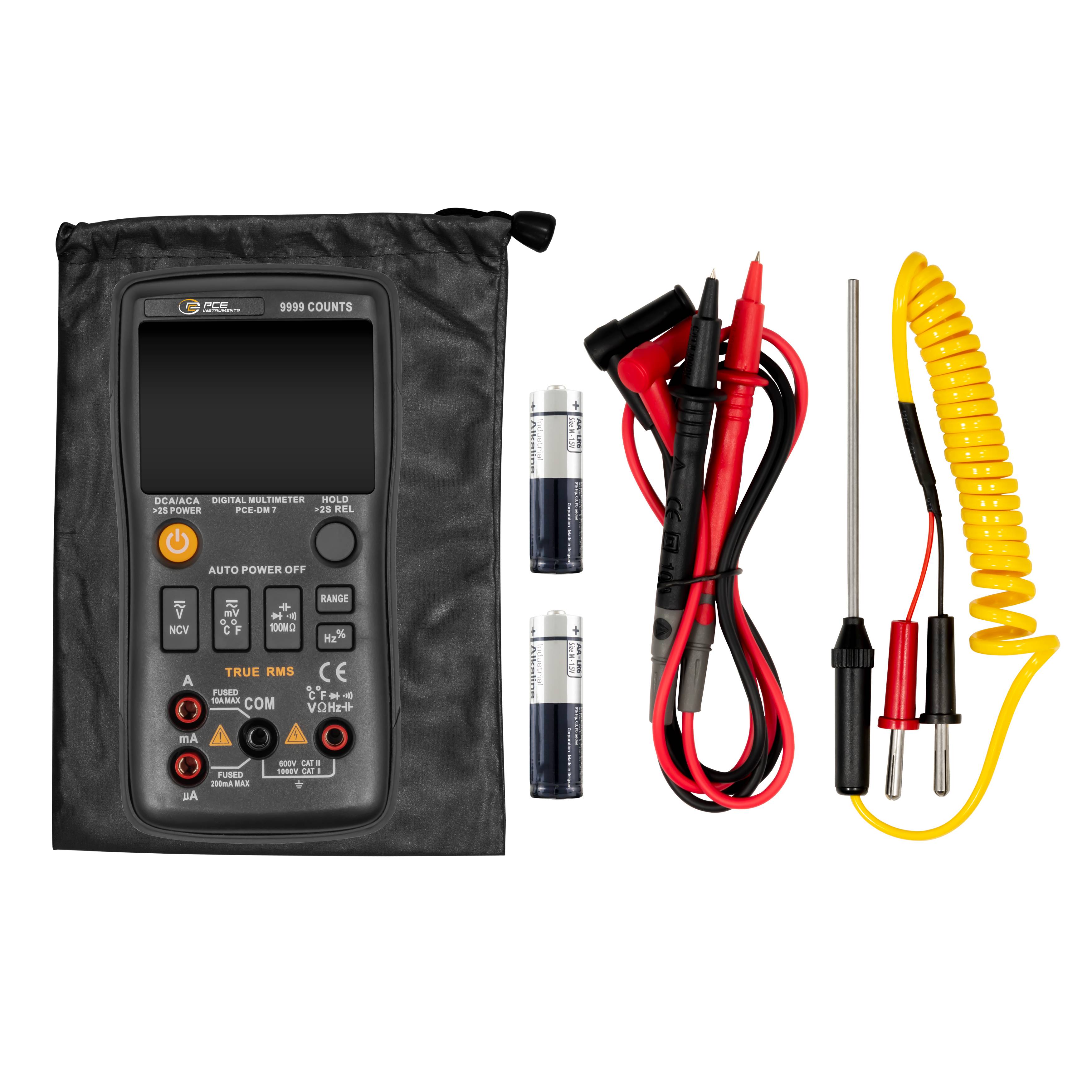 PCE Instruments PCE-DM 7 Multimètre numérique enregistreur de données CAT II 1000 V, CAT III 600 V