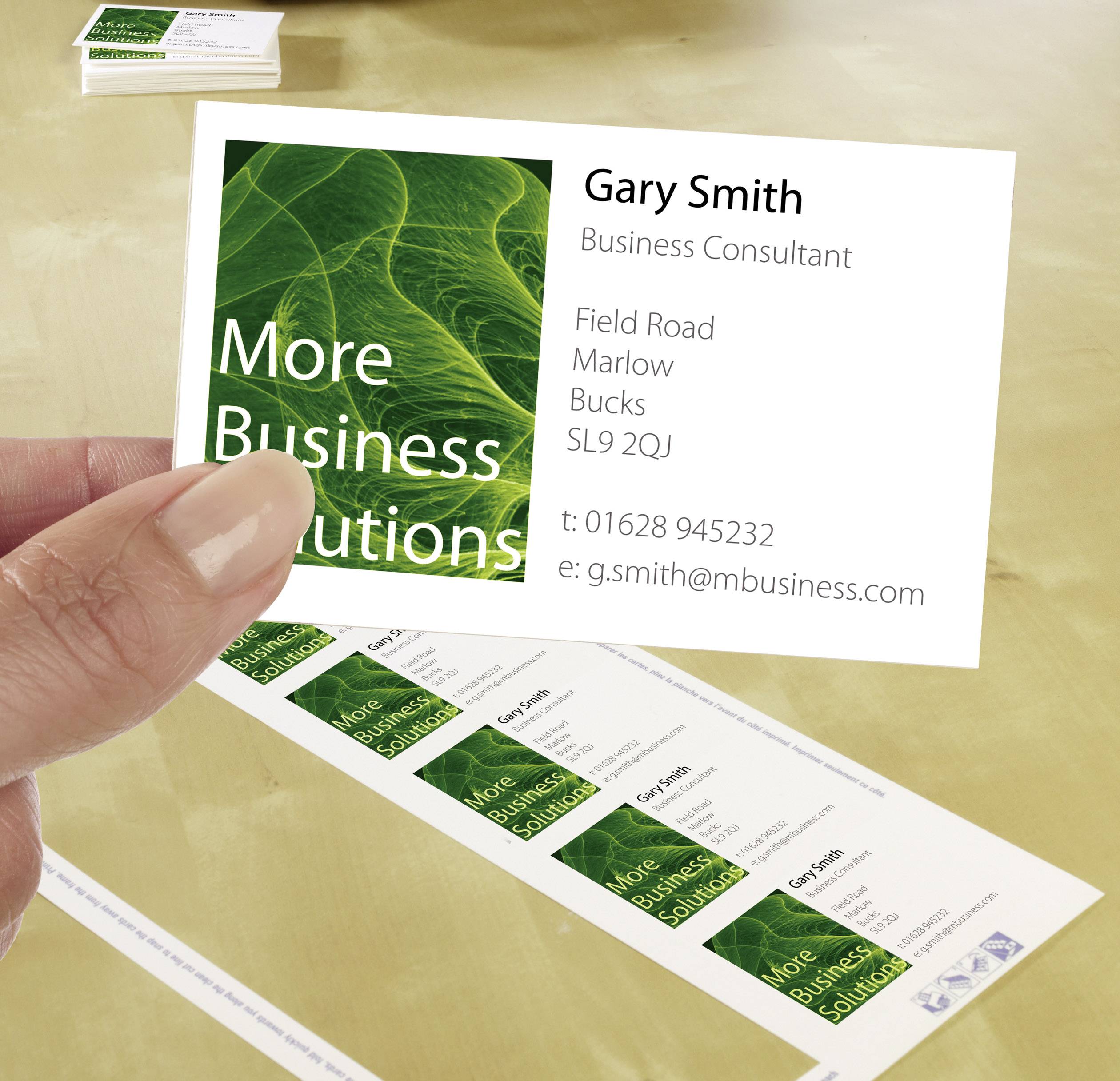 Avery-Zweckform C32011-25 Cartes de visite imprimables, bords lisses 85 x 54 mm blanc 250 pc(s) Format du papier: DIN A4