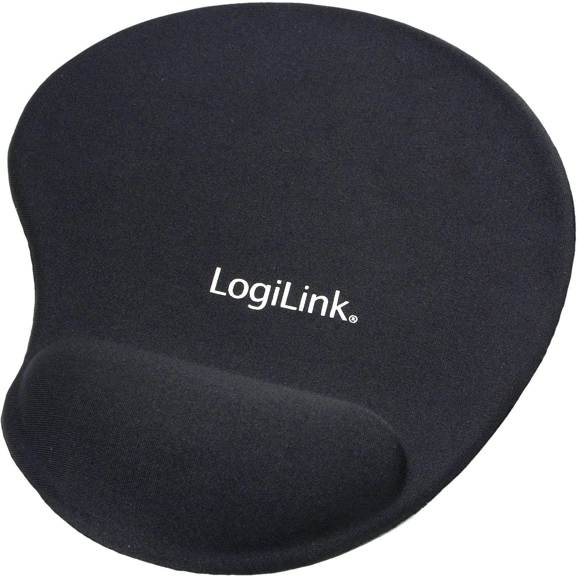 Tapis de souris noir LogiLink avec repose-poignet, ergonomique.
