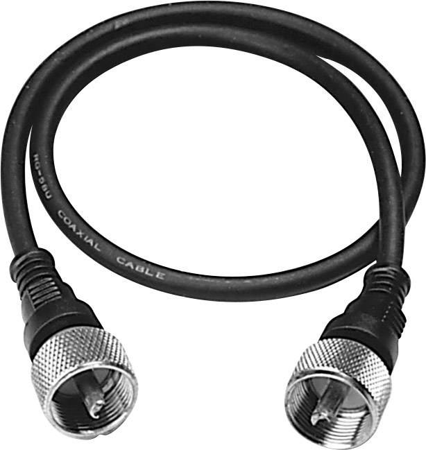 Câble coaxial avec deux fiches métalliques à chaque extrémité. Utilisé dans les télécommunications pour transmettre des signaux.