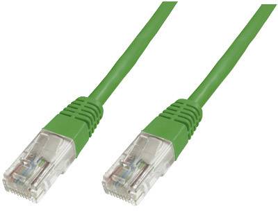 Câble Ethernet vert avec deux connecteurs RJ-45 transparents.
