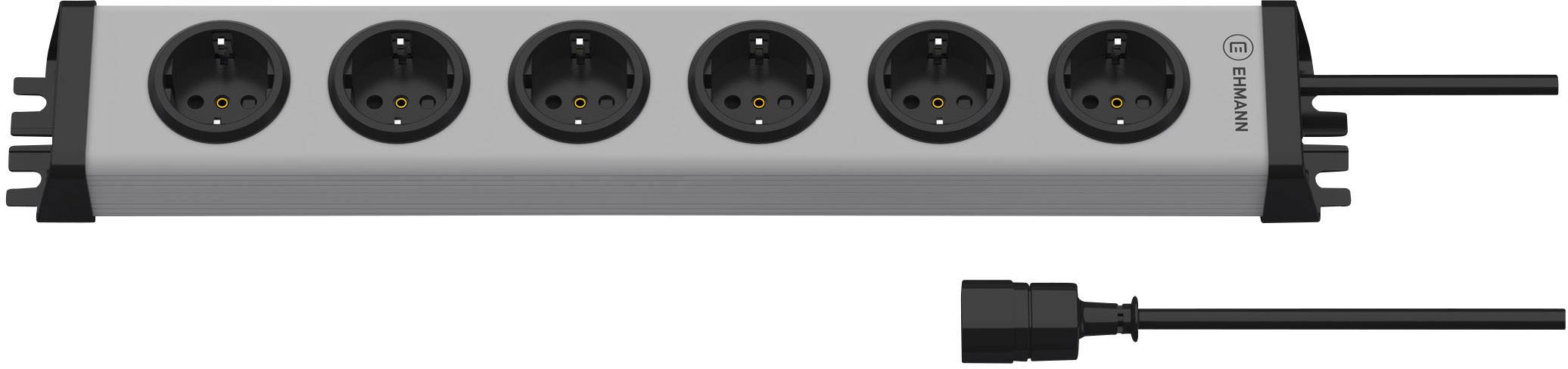 Multiprise x6 gris contact de protection Ehmann Vario Linea