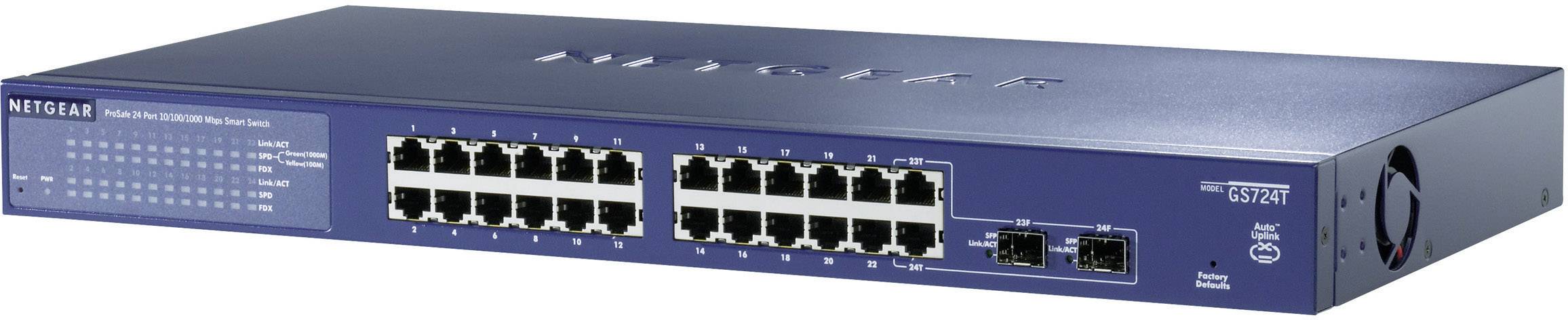 Switch réseau 19" NETGEAR GS724T 24+2 ports 1 GBit/s