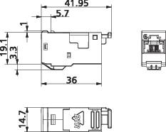 Module RJ45 encastrable E-Dat CAT 6a Metz Connect 130910-I