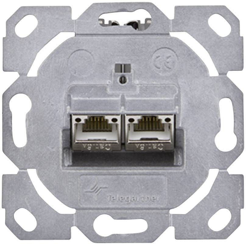 Prise réseau encastré insert CAT 6a 2 ports Telegärtner 100022964 métal