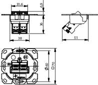 Prise réseau encastré insert CAT 6a 2 ports Telegärtner 100022964 métal