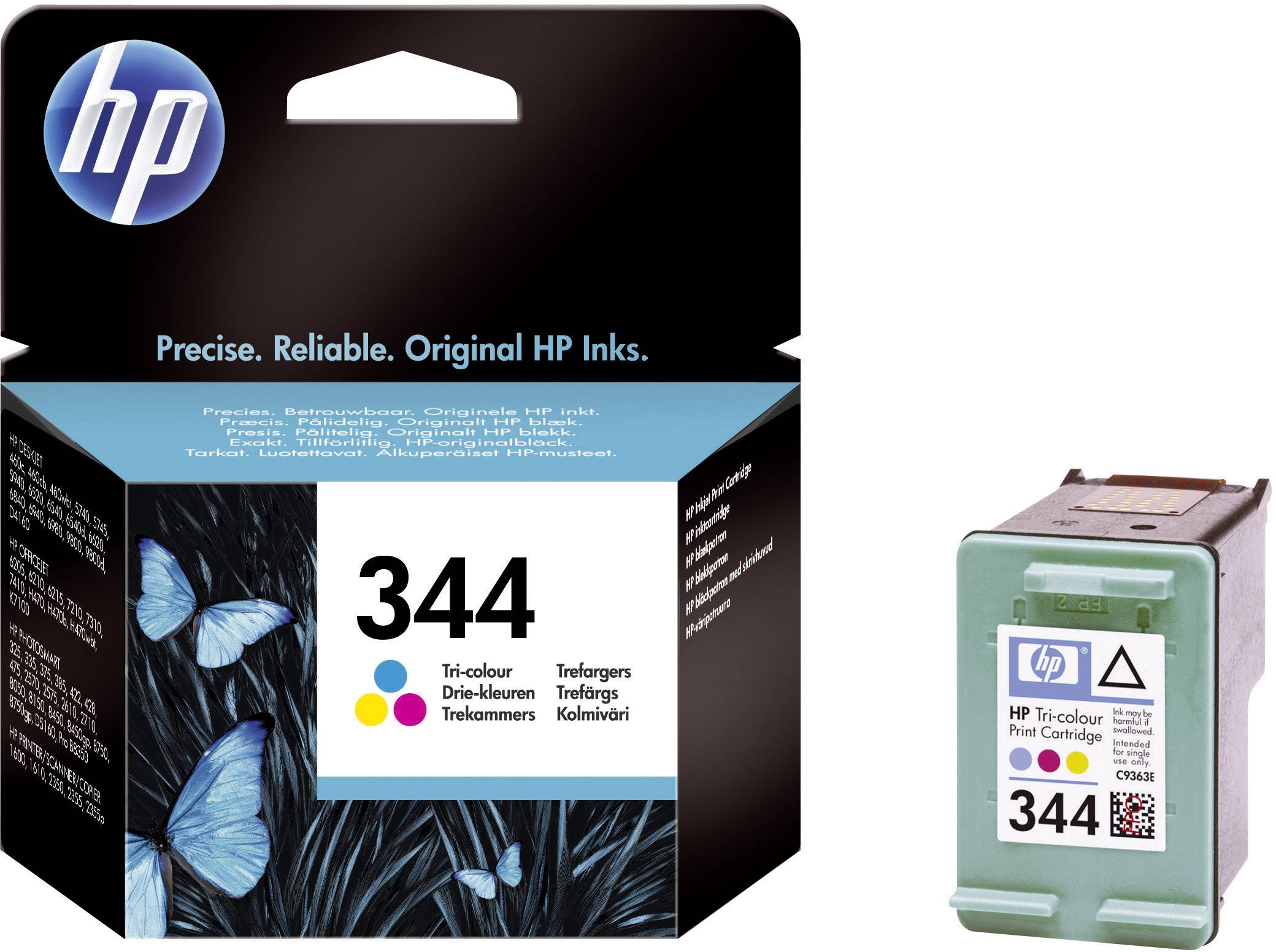 HP Encre 344 d'origine cyan, magenta, jaune C9363EE Encre