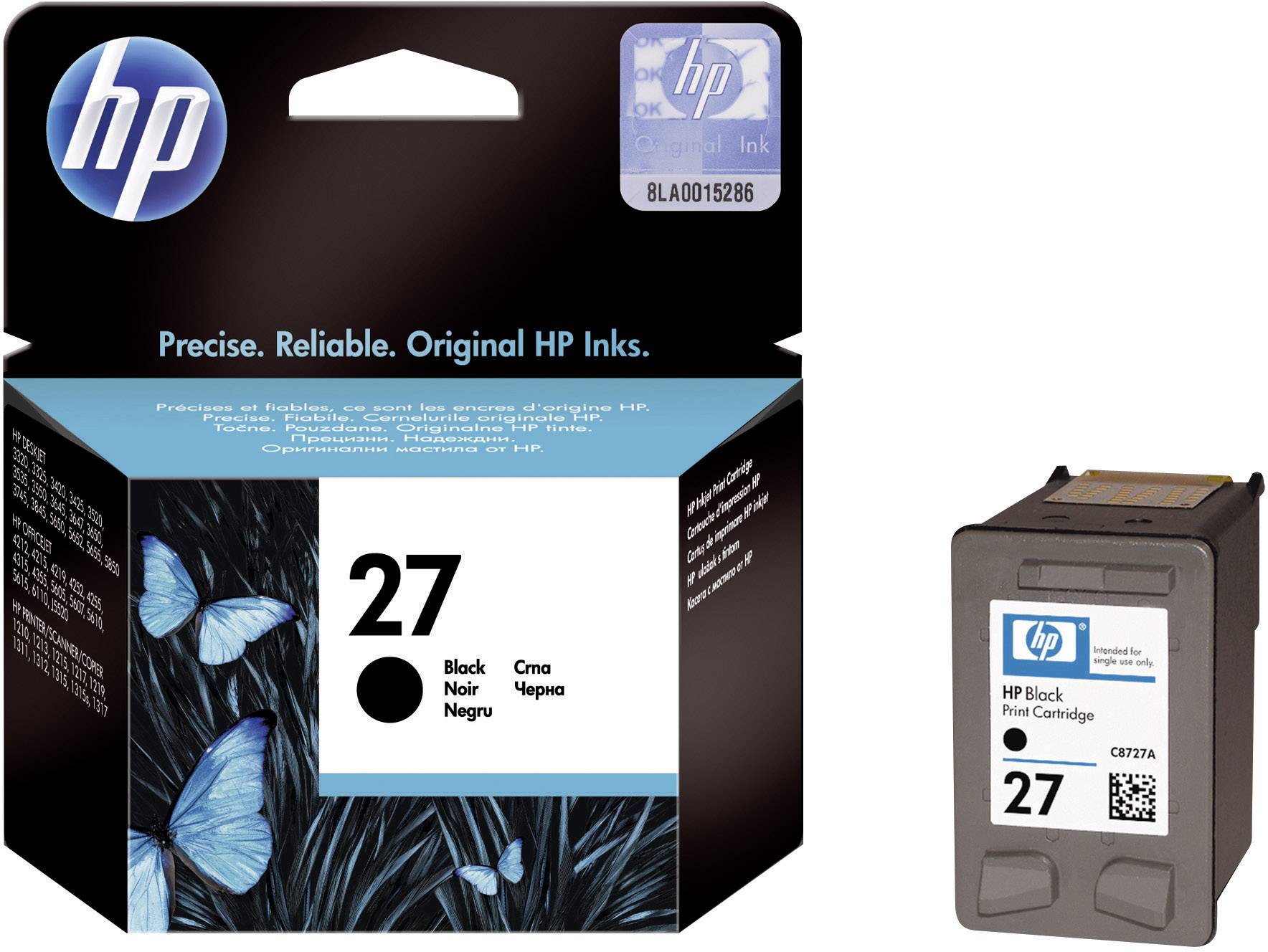 HP Tintenpatrone 27 Original Schwarz C8727AE Druckerpatrone