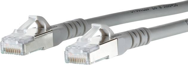 Metz Connect 1308453033-E RJ45 Câble réseau, câble patch CAT 6a S/FTP 3.00 m gris avec cliquet d'encastrement 1 pc(s)