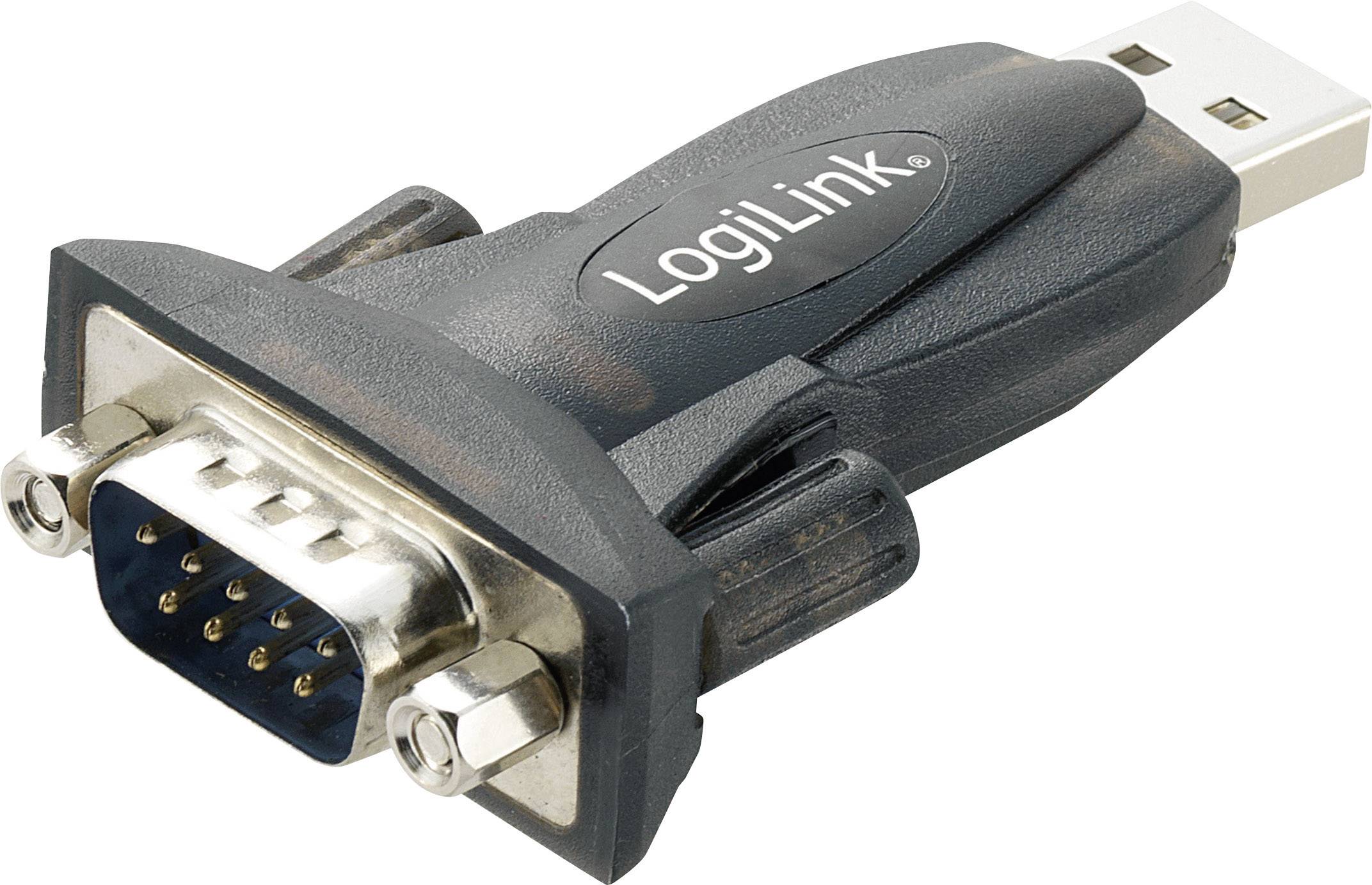 Adaptateur USB 2.0, série LogiLink AU0002E - [1x SUB-D mâle 9 pôles - 1x USB 2.0 type A mâle] - noir