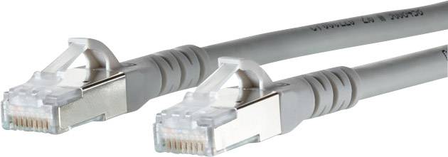 Metz Connect 1308455033-E RJ45 Câble réseau, câble patch CAT 6a S/FTP 5.00 m gris avec cliquet d'encastrement 1 pc(s)