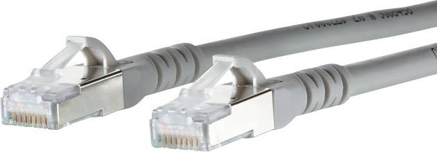 Metz Connect 1308450533-E RJ45 Câble réseau, câble patch CAT 6a S/FTP 0.50 m gris avec cliquet d'encastrement 1 pc(s)
