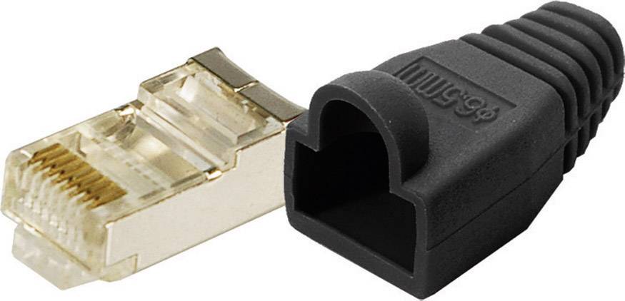Connectique RJ45 CAT 5e, blindé LogiLink MP0012 RJ45 mâle, droit Pôle: 8P8C noir 100 pc(s)
