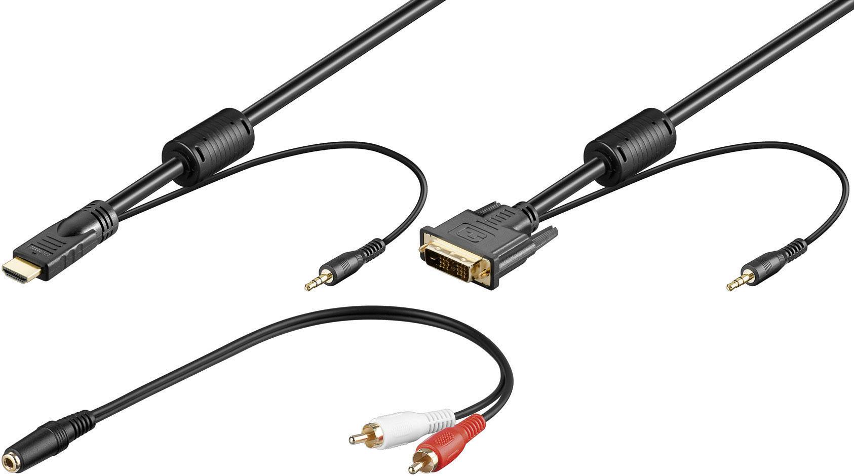 DVI auf HDMI-Kabel mit Audioleitung Schwarz 5 m