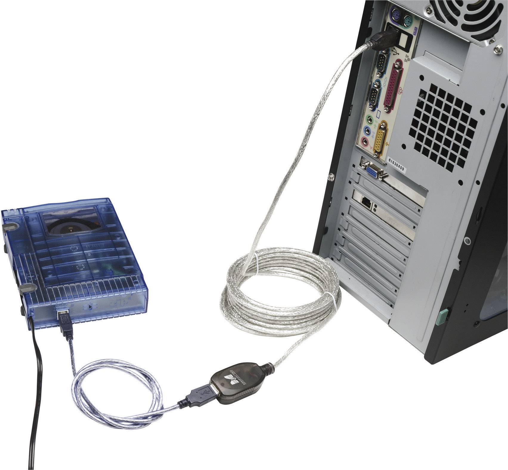 Manhattan Câble USB USB 2.0 USB-A mâle, USB-A femelle 5.00 m transparent 519779