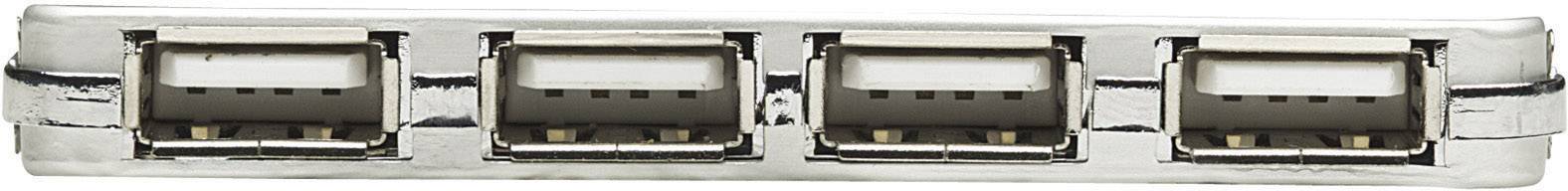 Hub USB 2.0 Manhattan Hi-Speed Micro Hub 4 ports argent