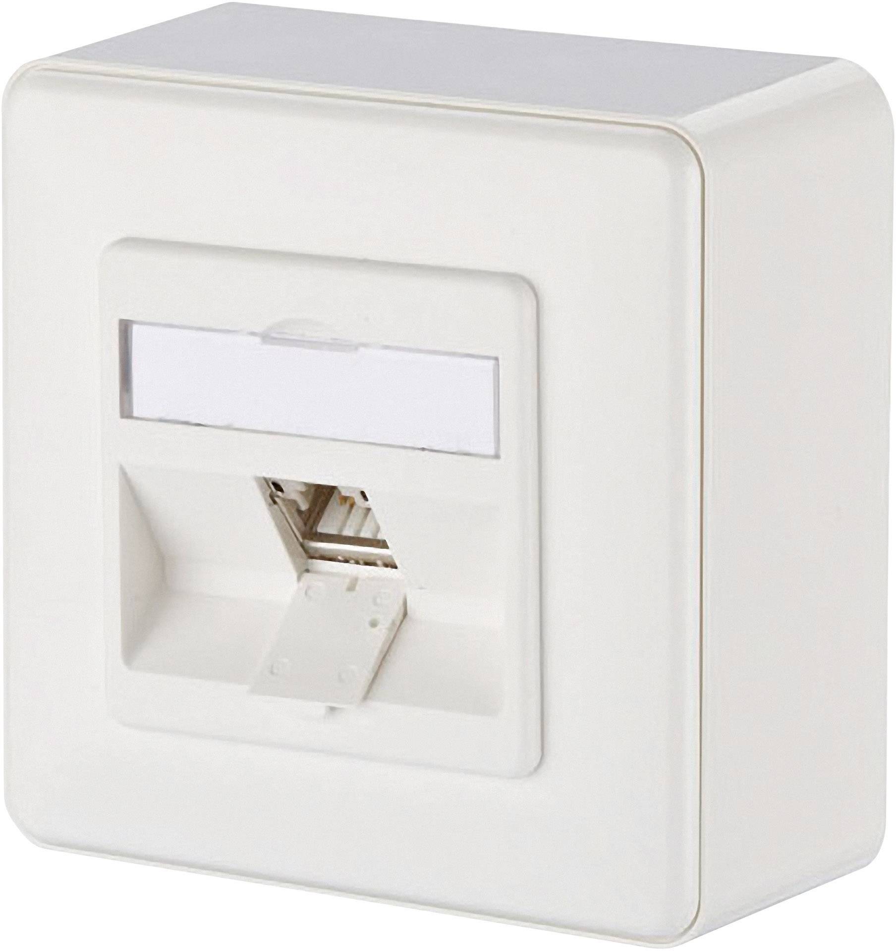 Prise réseau montage apparent (en saillie) CAT 6a 1 port Metz Connect 130B12D10002-E blanc pur