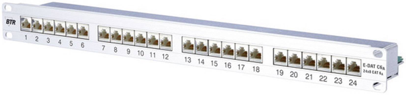 Un panneau de brassage avec 24 ports Ethernet numérotés. Idéal pour structurer les câbles réseau dans une armoire de communication.
