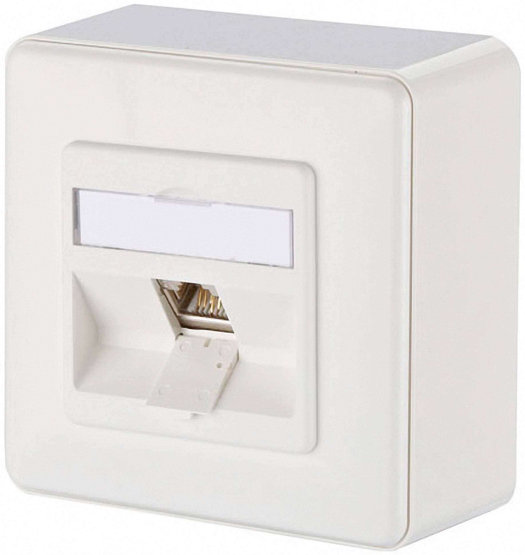 Prise réseau montage apparent (en saillie) CAT 6 1 port Metz Connect 1309110002-E blanc pur