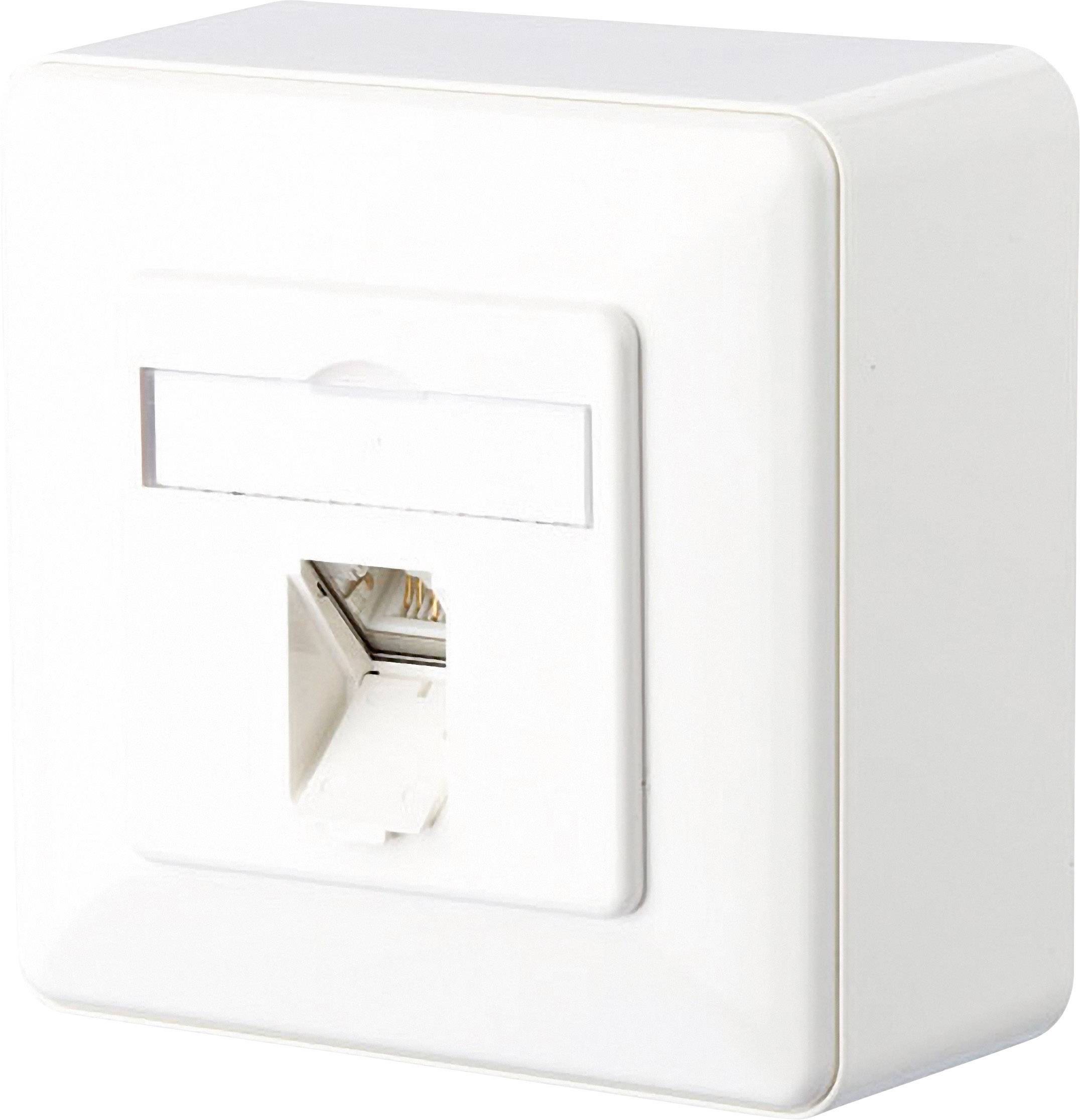 Prise réseau montage apparent (en saillie) CAT 6 1 port Metz Connect 1307370002-I blanc pur