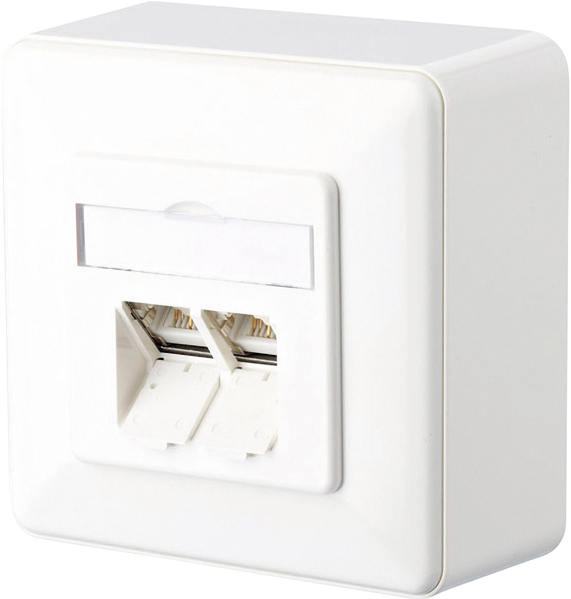 Prise réseau Metz Connect 1307380002-I montage apparent (en saillie) CAT 6 2 ports blanc pur