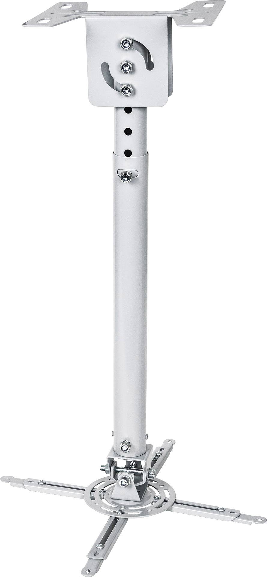 Manhattan 424851 Support plafond pour projecteur inclinable, rotatif Distance sol/plafond (max.): 77 cm argent